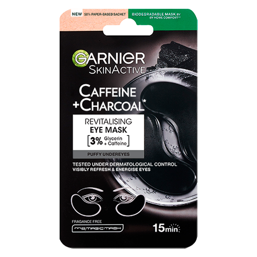 GARNIER SKINACTIVE Caffeine + Charcoal Depuffing Eye Sheet Mask